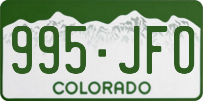 CO license plate 995JFO