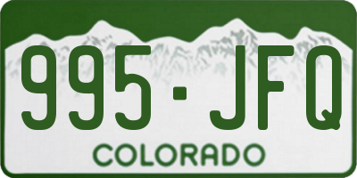 CO license plate 995JFQ