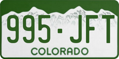 CO license plate 995JFT