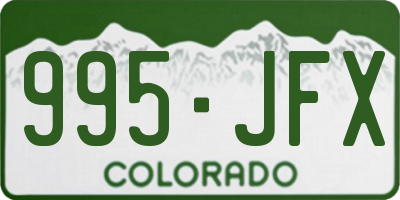CO license plate 995JFX