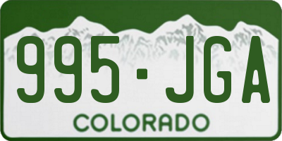 CO license plate 995JGA