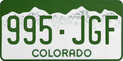 CO license plate 995JGF