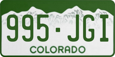 CO license plate 995JGI