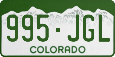CO license plate 995JGL