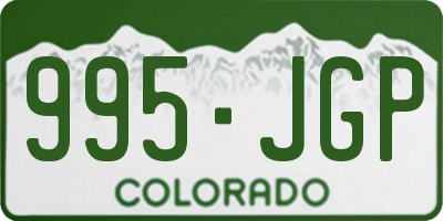 CO license plate 995JGP