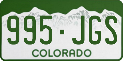 CO license plate 995JGS