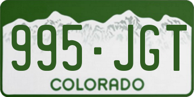 CO license plate 995JGT