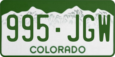 CO license plate 995JGW