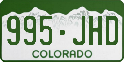 CO license plate 995JHD
