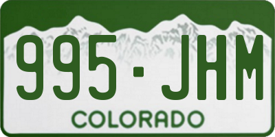 CO license plate 995JHM