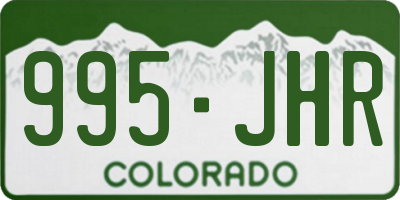 CO license plate 995JHR