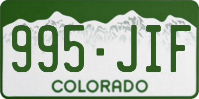 CO license plate 995JIF