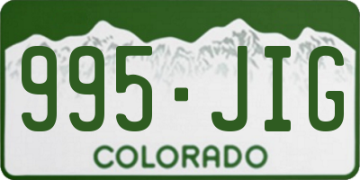 CO license plate 995JIG