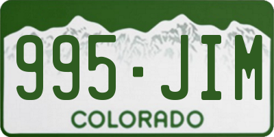 CO license plate 995JIM