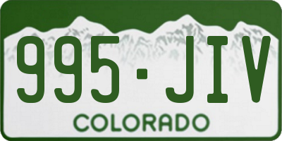 CO license plate 995JIV