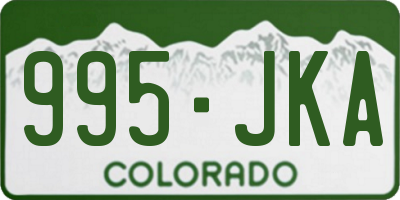 CO license plate 995JKA