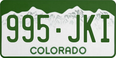 CO license plate 995JKI