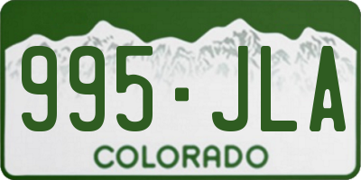 CO license plate 995JLA