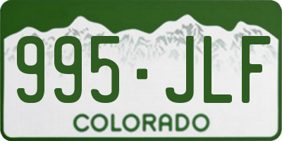 CO license plate 995JLF