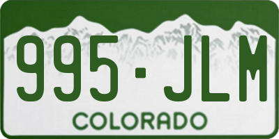 CO license plate 995JLM
