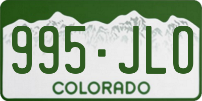CO license plate 995JLO