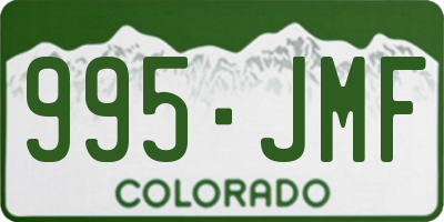 CO license plate 995JMF