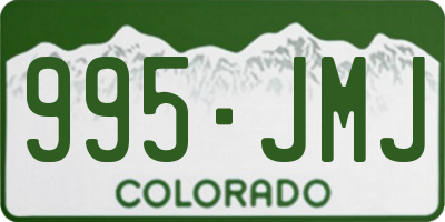 CO license plate 995JMJ