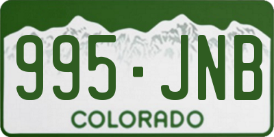 CO license plate 995JNB
