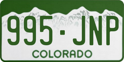 CO license plate 995JNP