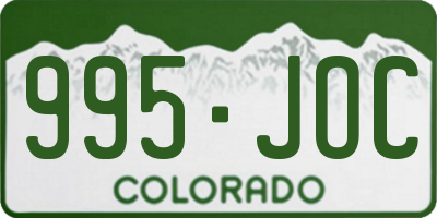 CO license plate 995JOC