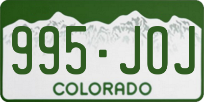 CO license plate 995JOJ