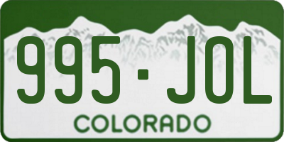 CO license plate 995JOL