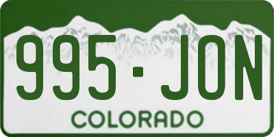 CO license plate 995JON