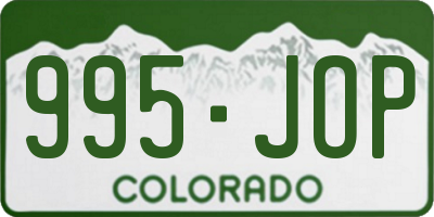 CO license plate 995JOP
