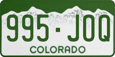 CO license plate 995JOQ