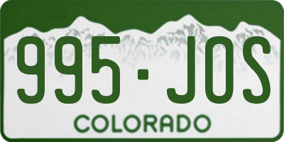 CO license plate 995JOS