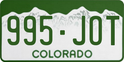 CO license plate 995JOT