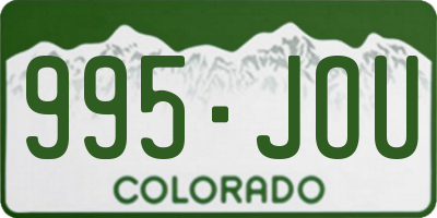 CO license plate 995JOU