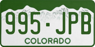 CO license plate 995JPB