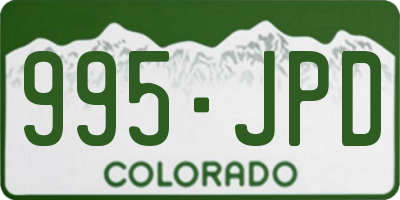 CO license plate 995JPD