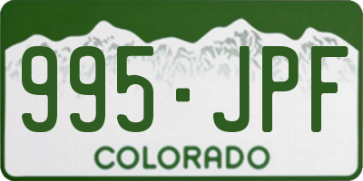 CO license plate 995JPF