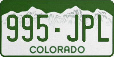 CO license plate 995JPL