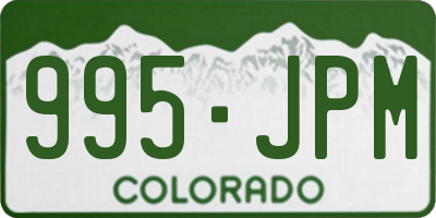 CO license plate 995JPM