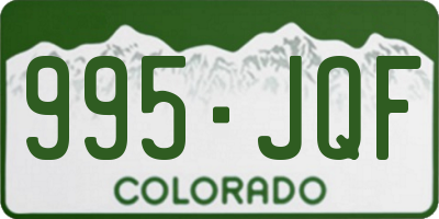 CO license plate 995JQF