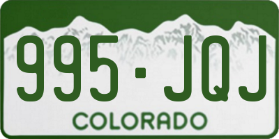 CO license plate 995JQJ