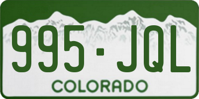 CO license plate 995JQL