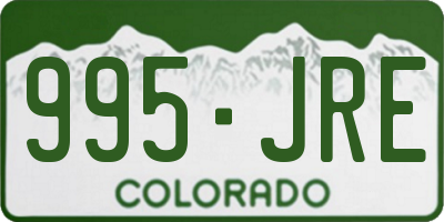 CO license plate 995JRE