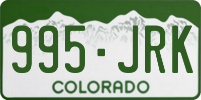 CO license plate 995JRK