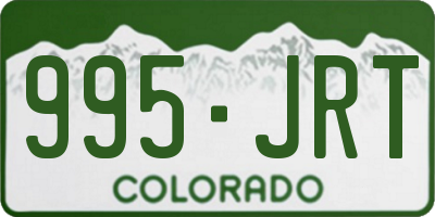 CO license plate 995JRT