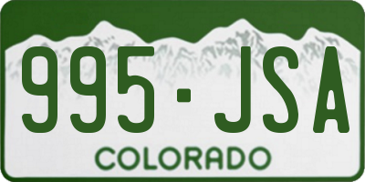 CO license plate 995JSA
